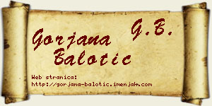 Gorjana Balotić vizit kartica